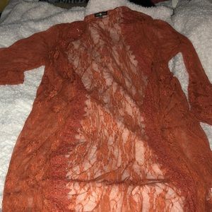 Rust orange lace duster